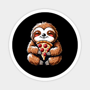 Cute Sloth with a Slice of Pizza Magnet